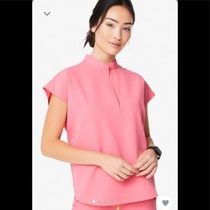 Figs Neon Pink Rafaela Oversized Scrub Top